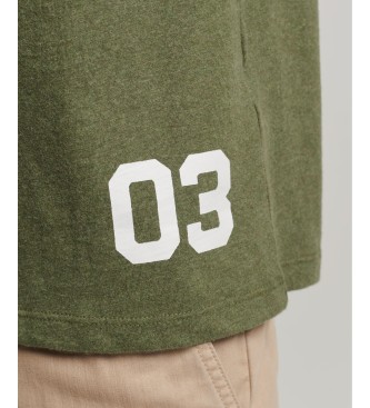 Superdry T-shirt en coton biologique avec manches raglan et logo Vintage Green