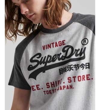 Superdry T-shirt de algodão orgânico com mangas raglan e logótipo