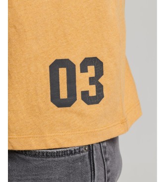 Superdry T-shirt de algodo orgnico com mangas raglan e logtipo Vintage laranja
