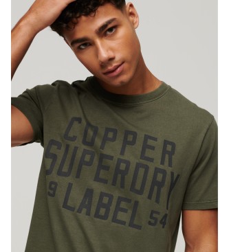 Superdry Organic cotton t-shirt Vintage collection Copper Label green