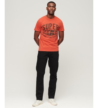 Superdry T-shirt i ekologisk bomull Vintage kollektion Copper Label orange