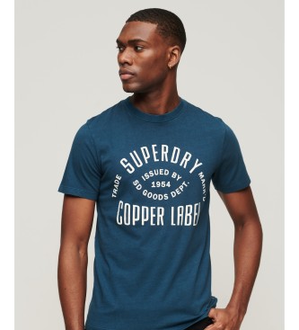 Superdry Koszulka z bawełny organicznej z kolekcji Vintage Copper Label niebieska
