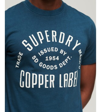 Superdry Majica iz organskega bombaža Vintage kolekcija Copper Label modra