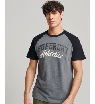 Superdry Camiseta de algodn orgnico y manga ragln Vintage Gym Athletic gris