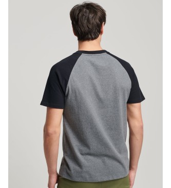 Superdry Organic cotton raglan sleeve t-shirt Vintage Gym Athletic grey
