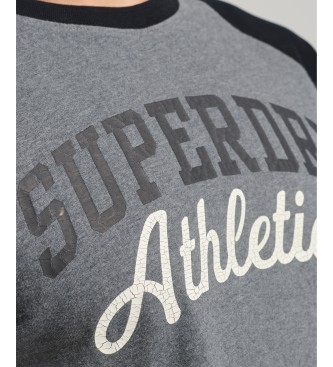 Superdry Camiseta de algodn orgnico y manga ragln Vintage Gym Athletic gris