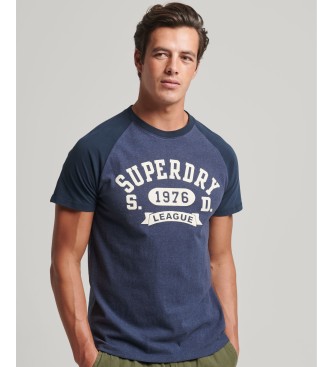 Superdry T-shirt med raglanrm i ekologisk bomull Vintage Gym Athletic navy