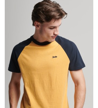 Superdry Camiseta de bisbol de algodn orgnico Essential amarillo
