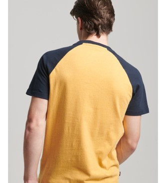 Superdry T-shirt da baseball in cotone biologico Essential gialla
