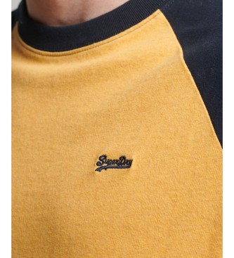 Superdry Camiseta de bisbol de algodn orgnico Essential amarillo