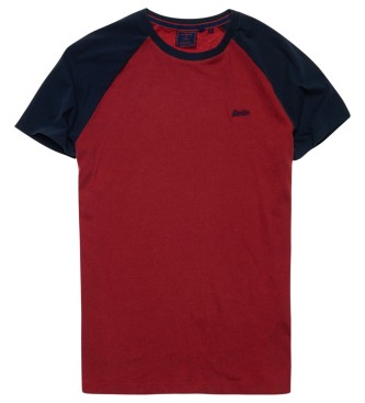 Superdry T-shirt baseball en coton biologique Rouge essentiel