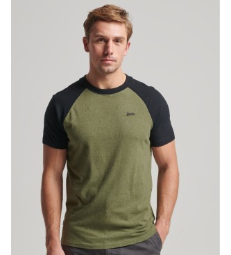 Superdry Camiseta de bisbol Essential verde
