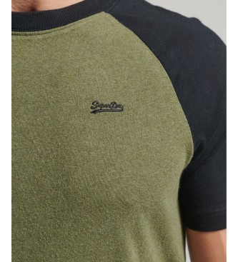 Superdry Koszulka baseballowa Essential zielona