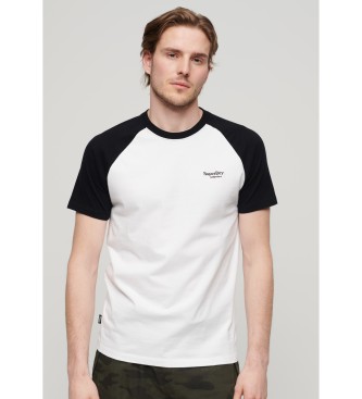 Superdry Essential white organic cotton baseball jersey