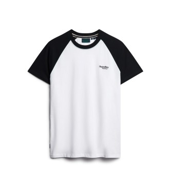 Superdry Essential white organic cotton baseball jersey