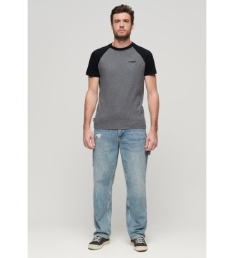 Superdry Essential Baseball-T-Shirt aus Bio-Baumwolle grau