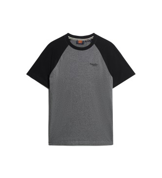 Superdry T-shirt de basebol Essential em algodo orgnico cinzento