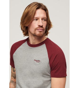 Superdry T-shirt da baseball Essential in cotone organico grigio