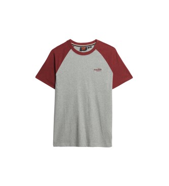 Superdry Camiseta de bisbol de algodn orgnico Essential gris