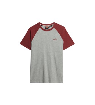 Superdry Essential Baseball-T-Shirt aus Bio-Baumwolle grau