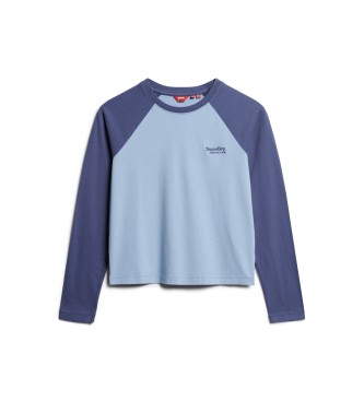 Superdry T-shirt de basebol com logtipo Essential azul