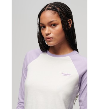 Superdry Baseball T-Shirt with logo Essential lilac