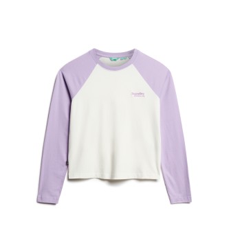 Superdry Baseball T-Shirt with logo Essential lilac