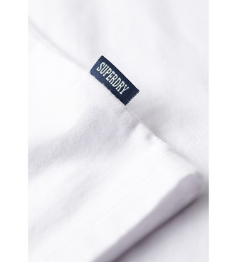 Superdry T-shirt da baseball bianca a maniche lunghe essenziale