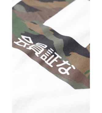 Superdry Camouflage T-shirt Osaka 6 Standaard wit