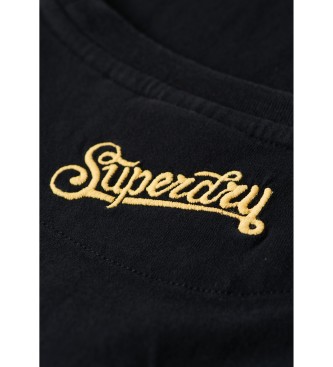 Superdry T-shirt z czarnym haftem z motywem tatuażu