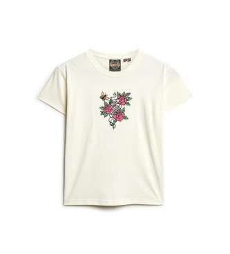 Superdry Embroidered T-shirt with white tattoo motif