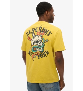 Superdry T-shirt Neo Trad Tattoo jaune