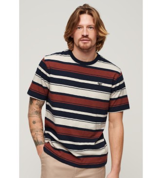 Superdry T-Shirt in lockerer Passform mit roten und marineblauen Streifen