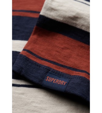 Superdry T-Shirt in lockerer Passform mit roten und marineblauen Streifen