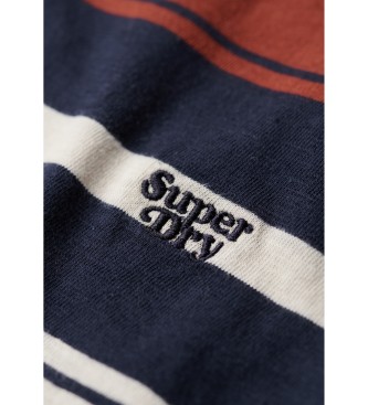 Superdry T-shirt dalla vestibilit comoda a righe rosse e blu scuro