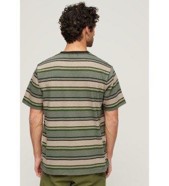 Superdry Camiseta de corte relajado a rayas verde