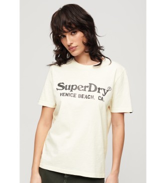 Superdry Relaxed fit T-shirt with metallised finish Venue white