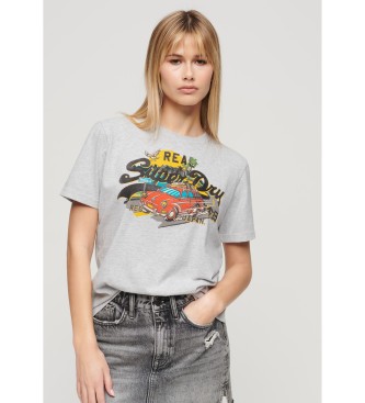 Superdry T-shirt grigia con vestibilit comoda con grafica LA