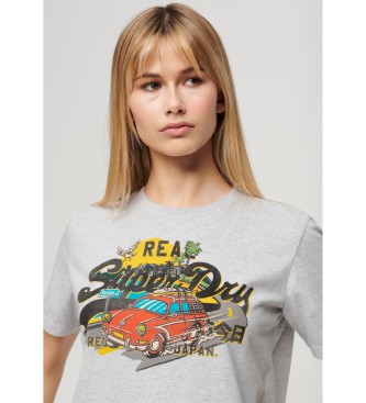 Superdry T-shirt grigia con vestibilit comoda con grafica LA