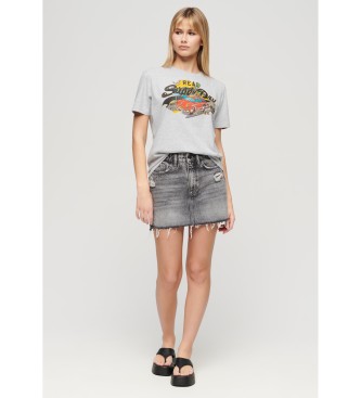 Superdry T-shirt grigia con vestibilit comoda con grafica LA