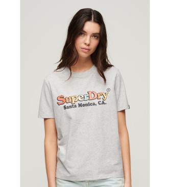 Superdry T-shirt com logtipo arco-ris cinzento