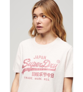 Superdry Majica s kovinskim roza logotipom