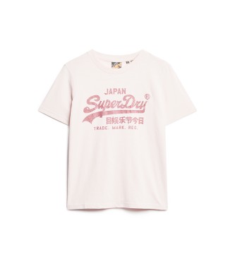 Superdry Majica s kovinskim roza logotipom