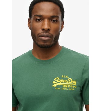 Superdry Grnes besticktes Vintage-T-Shirt