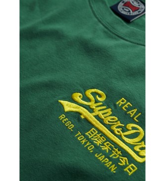 Superdry Grnes besticktes Vintage-T-Shirt