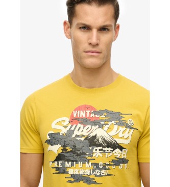 Superdry T-shirt vintage Tokyo jaune