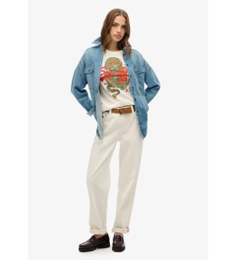 Superdry Relaxed T-shirt met Vintage Tokyo logo wit