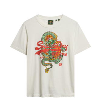 Superdry Relaxed T-shirt met Vintage Tokyo logo wit