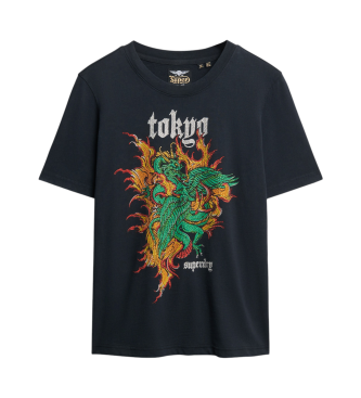 Superdry Relaxed fit T-shirt with logo Vintage Tokyo black