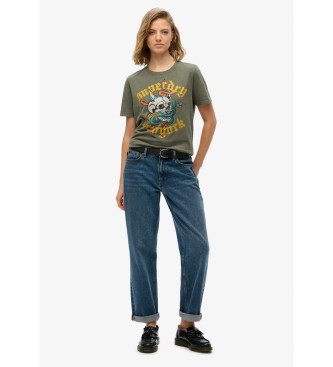 Superdry Relaxed fit T-shirt with Neo Trad tattoo motif green